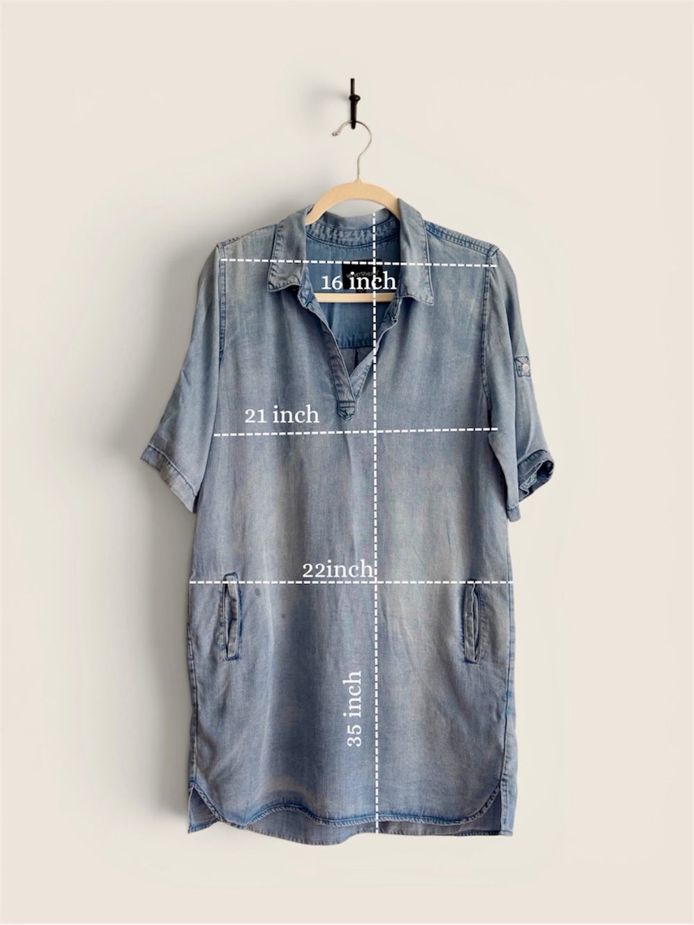 Light Blue Denim Short-Sleeve Shirt - Casual Women’s Shirt Dress